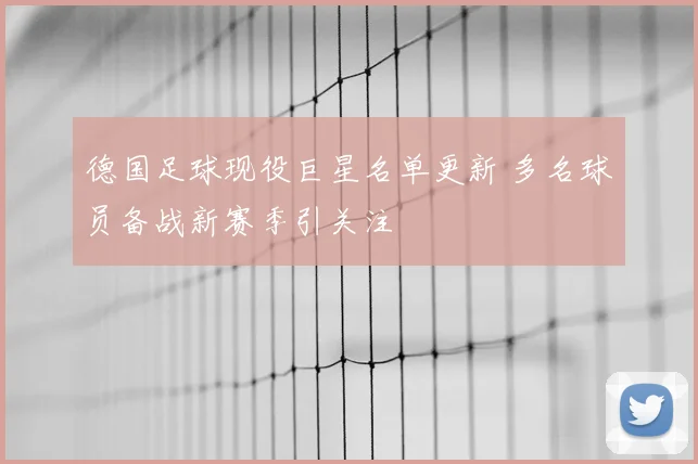 德国足球现役巨星名单更新 多名球员备战新赛季引关注