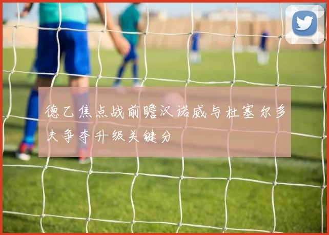 德乙焦点战前瞻汉诺威与杜塞尔多夫争夺升级关键分